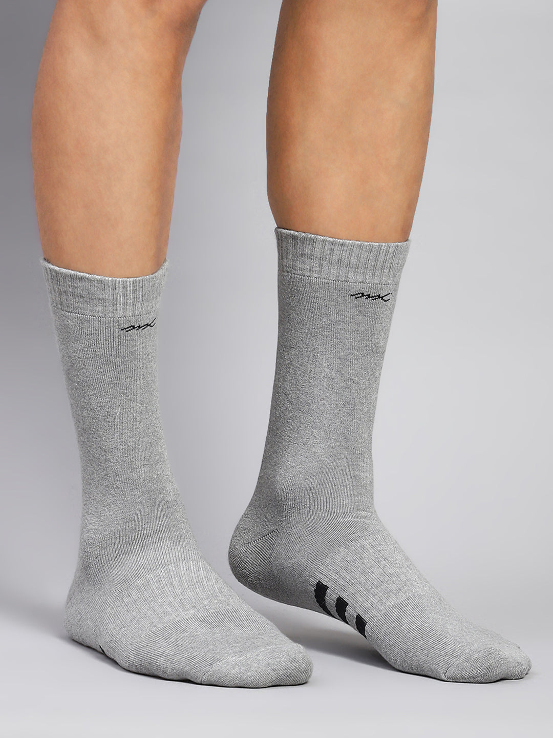 Men Cotton Blend Solid Calf Length Socks (Pack of 3)
