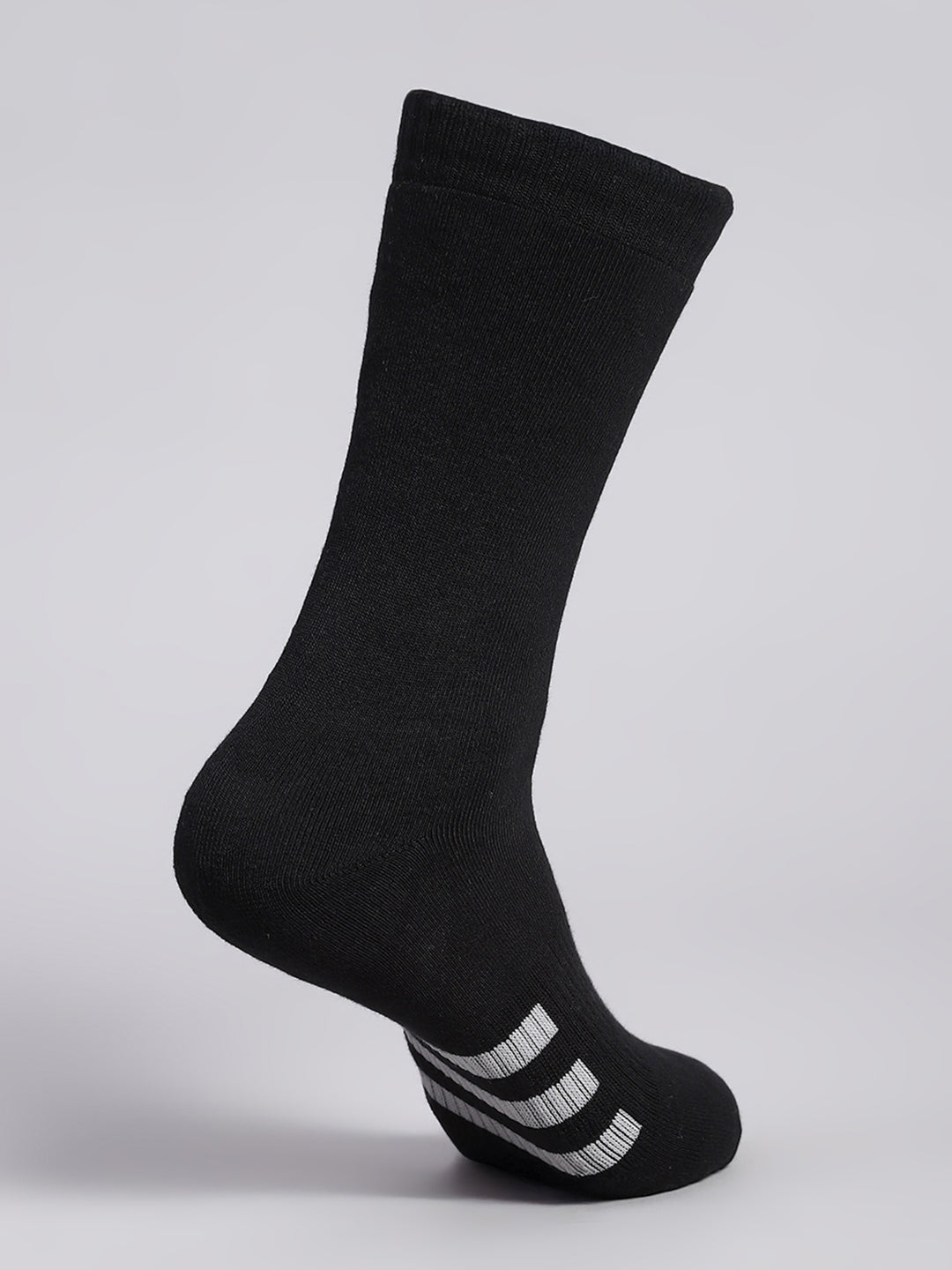 Men Cotton Blend Solid Calf Length Socks (Pack of 3)