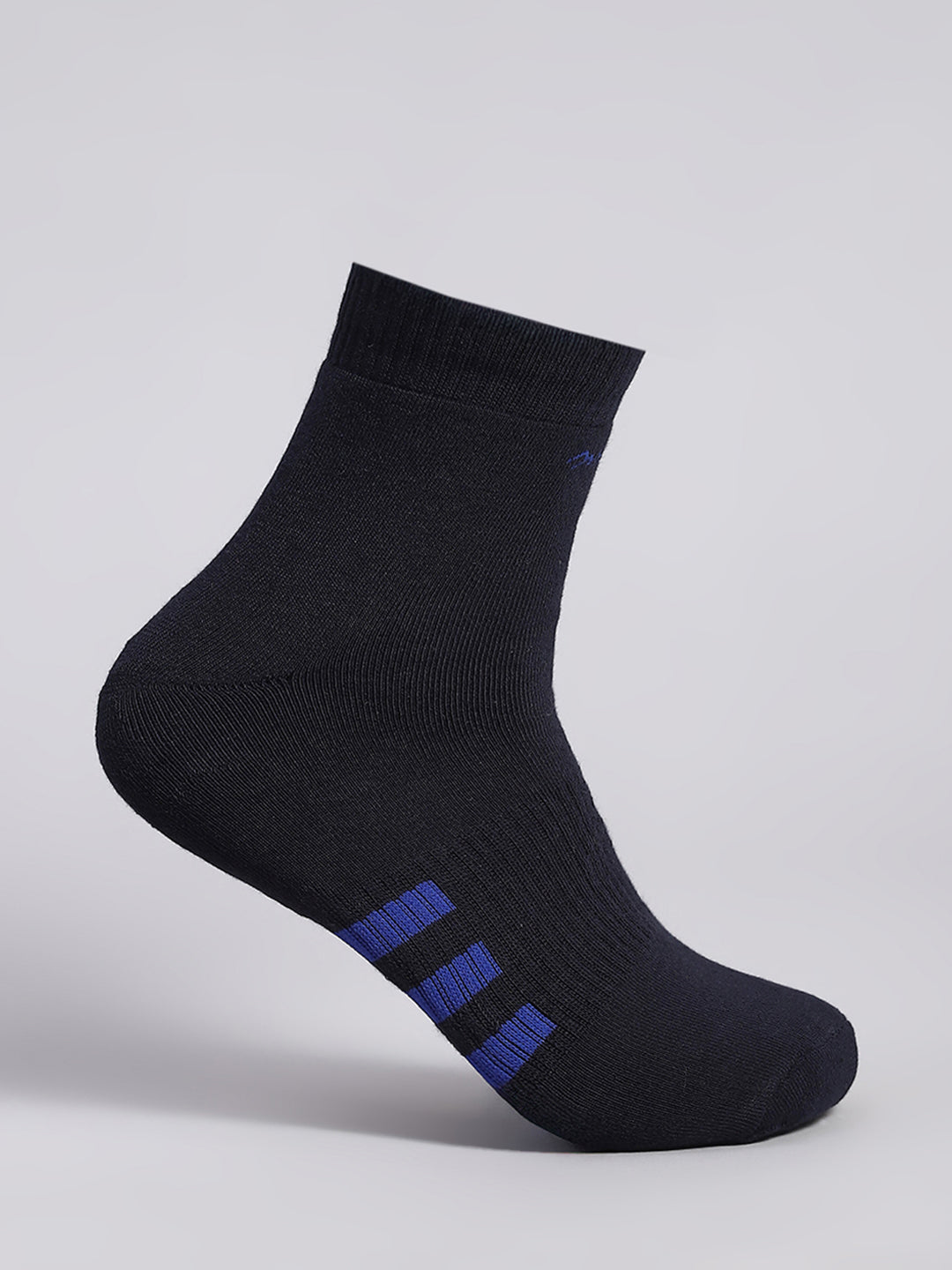 Men Cotton Blend Solid Calf Length Socks (Pack of 3)