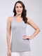 Women Grey Solid Round Neck Sleeveless Thermal Vest