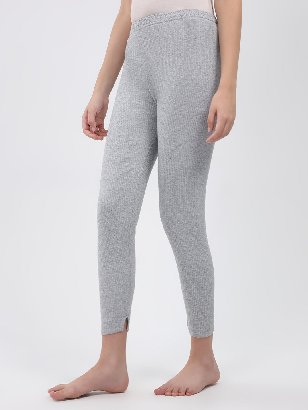 Women Grey Solid Thermal Lower