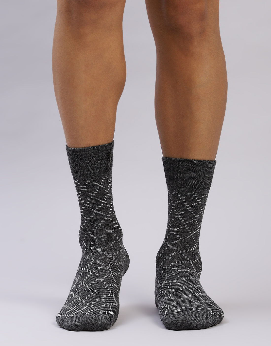 Men Cotton Blend Solid Calf Length Socks (1 Pair)