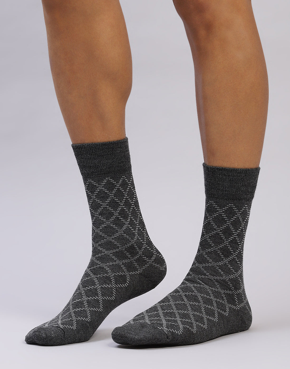Men Cotton Blend Solid Calf Length Socks (1 Pair)