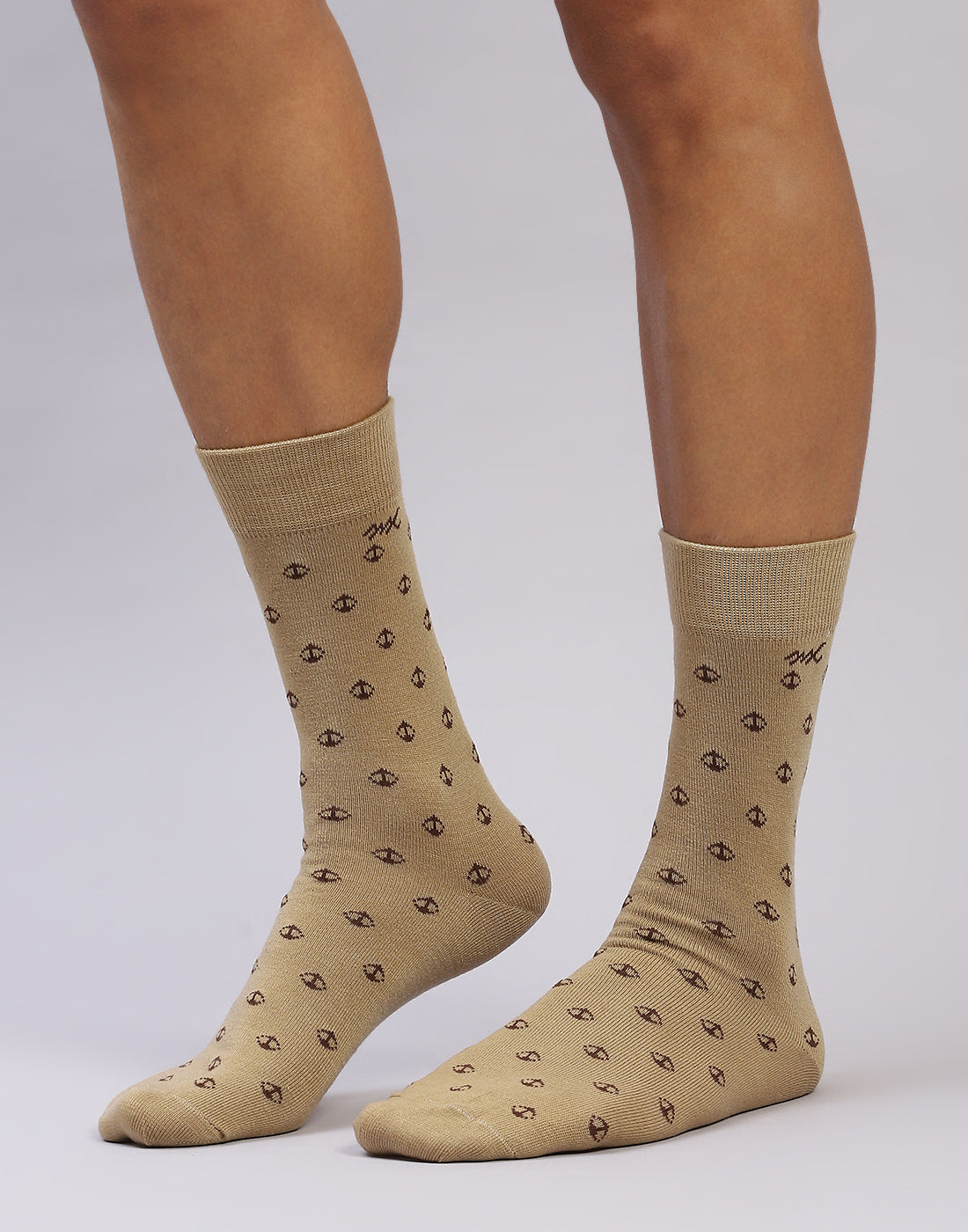 Men Cotton Blend Self Design Calf Length Socks (1 Pair)