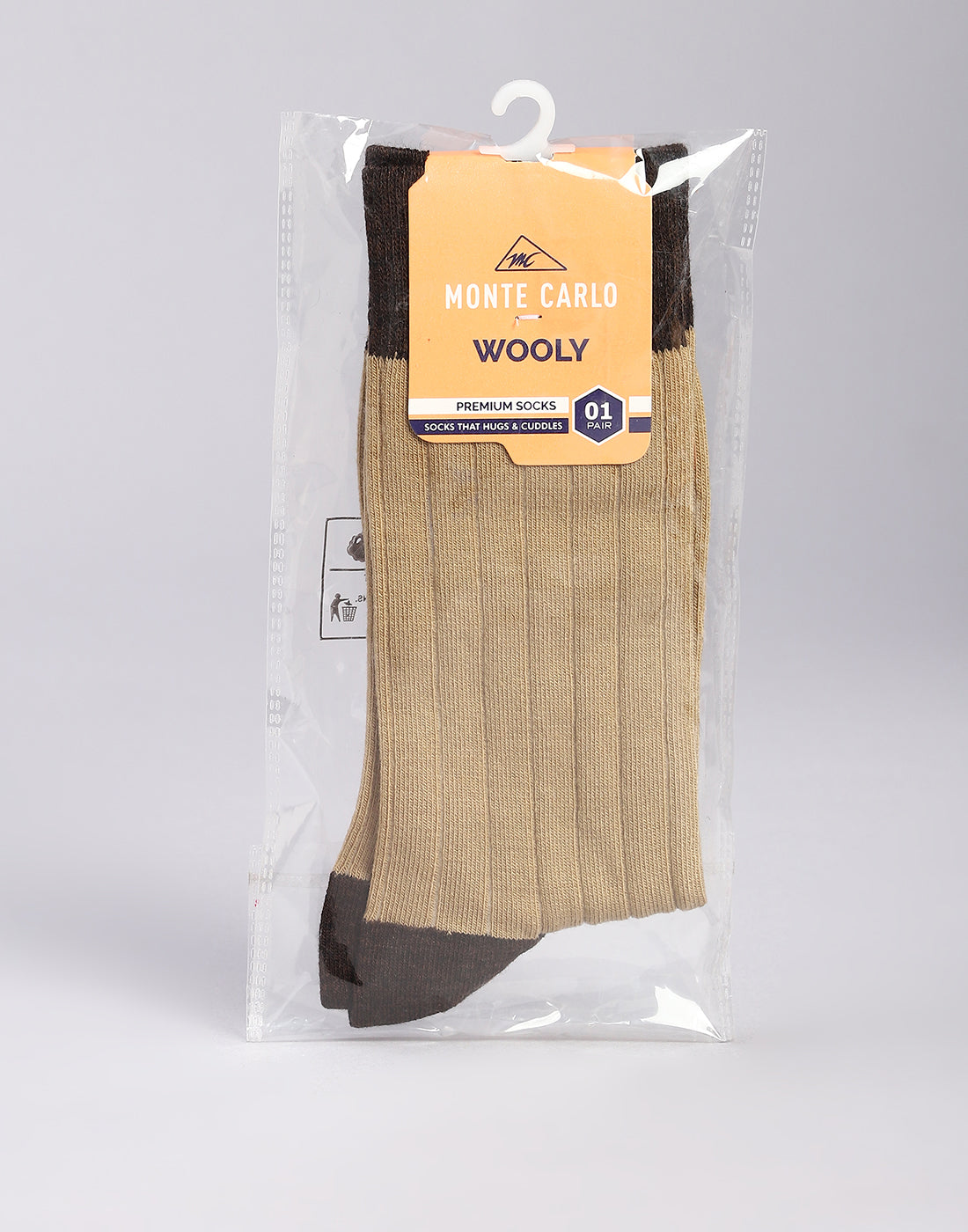 Men Cotton Blend Self Design Calf Length Socks (1 Pair)