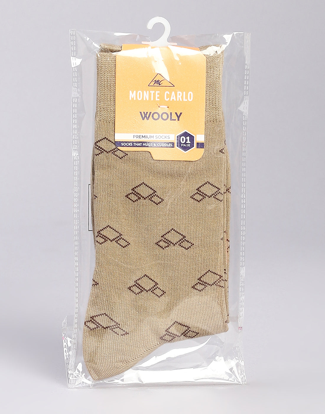 Men Cotton Blend Self Design Calf Length Socks (1 Pair)