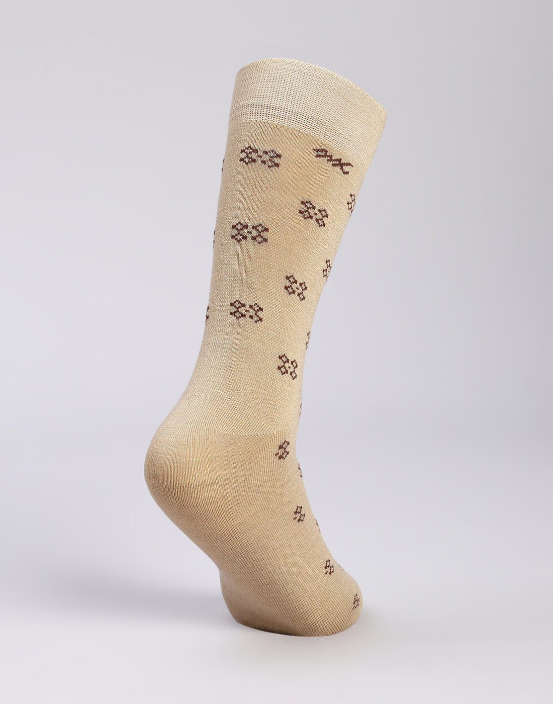 Men Cotton Blend Self Design Calf Length Socks (1 Pair)