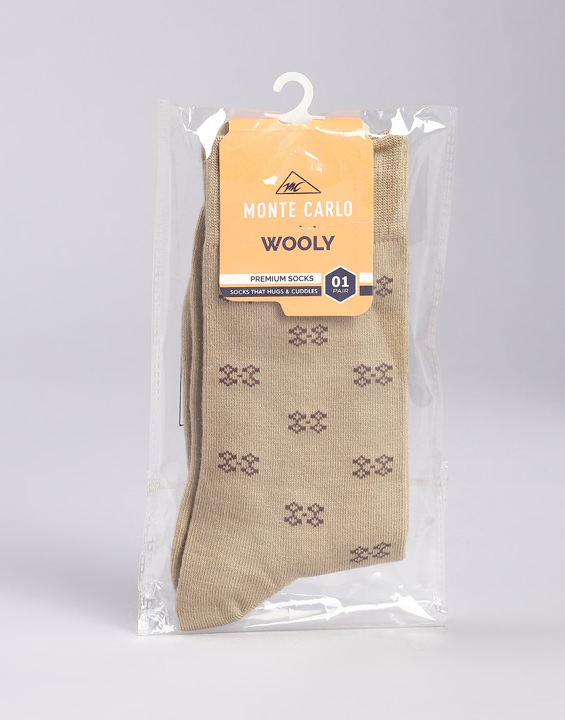 Men Cotton Blend Self Design Calf Length Socks (1 Pair)