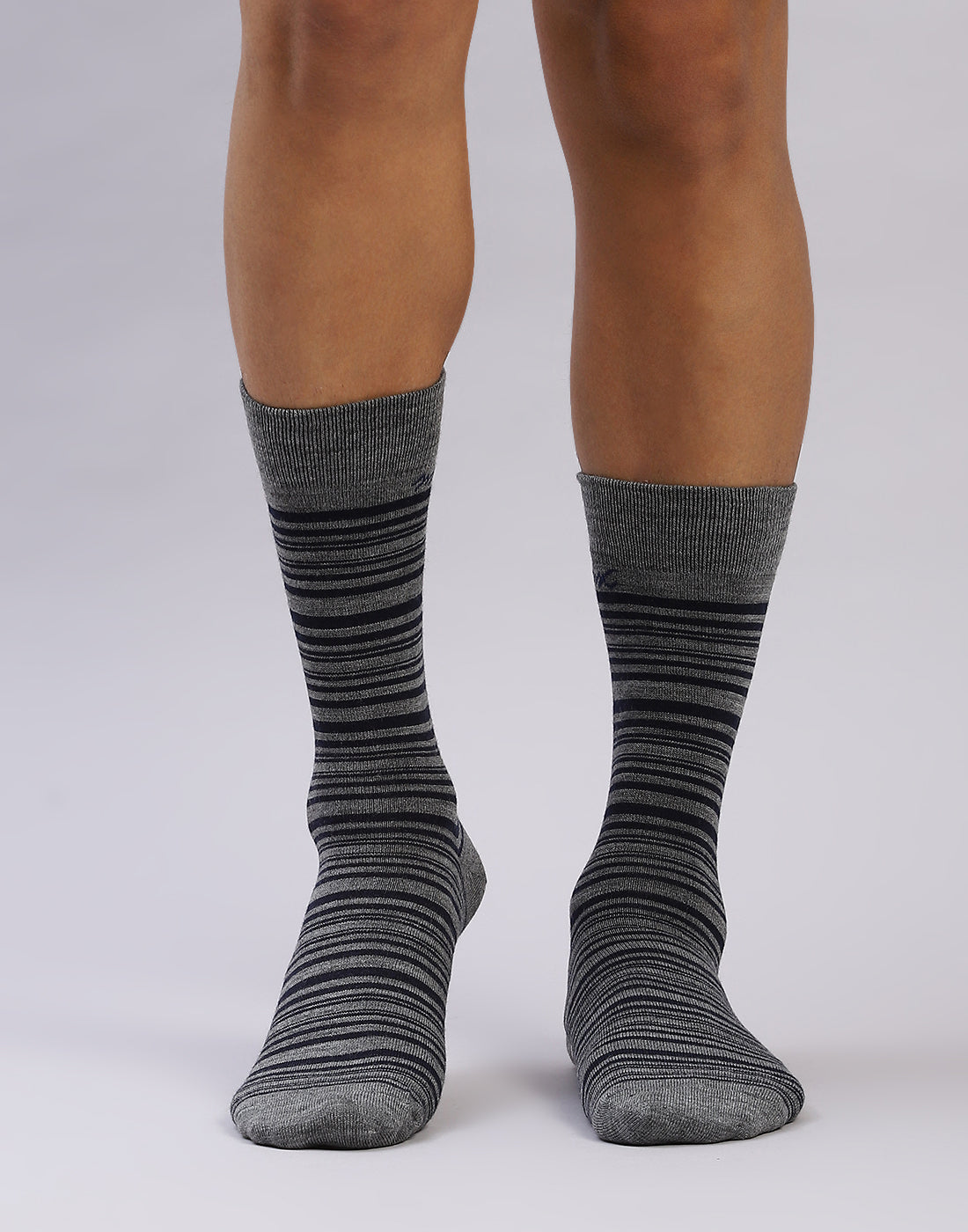 Men Cotton Blend Self Design Calf Length Socks (1 Pair)