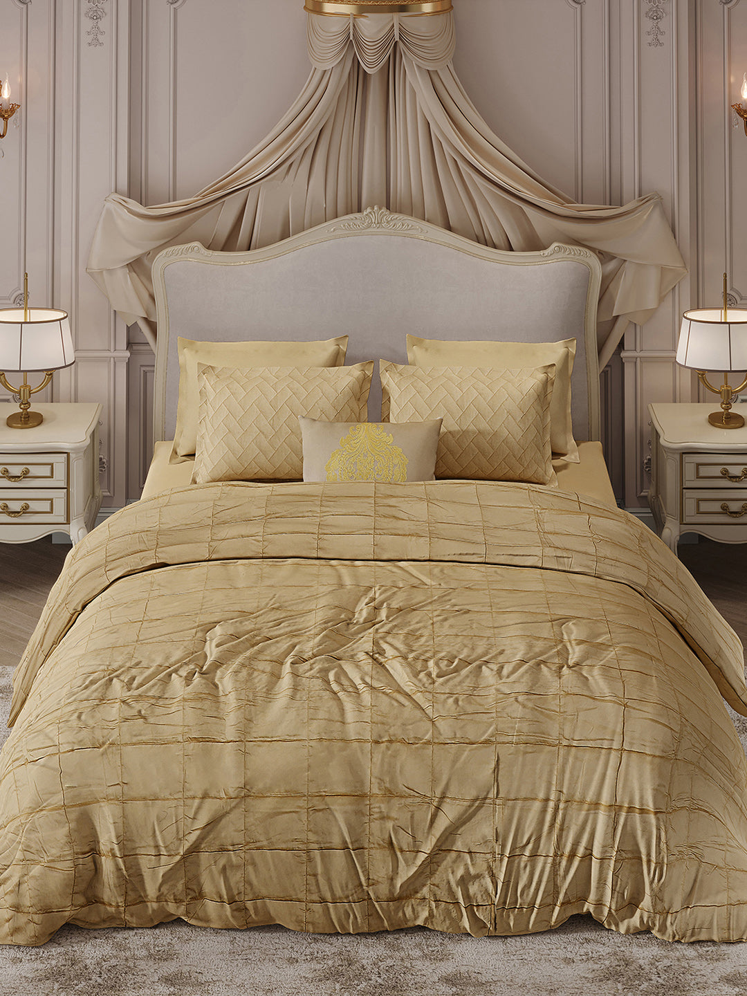 300 TC Cotton King Size Luxury 11 Pc Bedding Set (Trousseau)