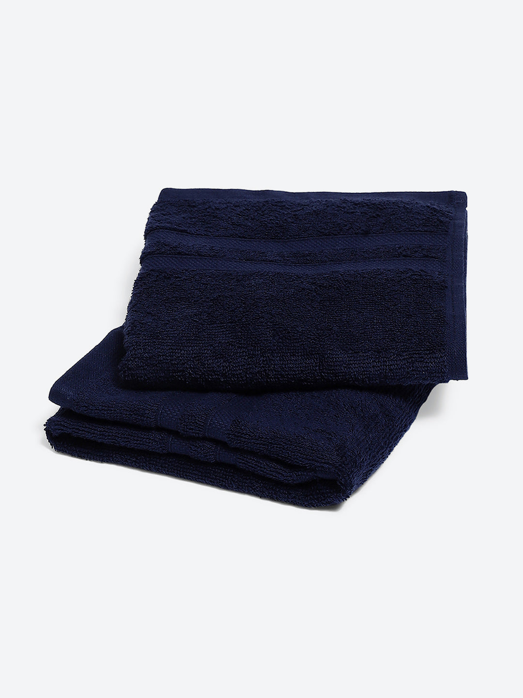 Navy Blue Cotton 525 GSM Hand Towels (Pack of 2)