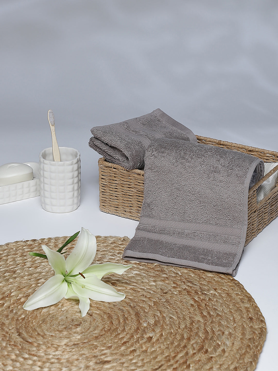 Purple Cotton 525 GSM Hand Towels (Pack of 2)