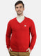 Men Red Solid Pullover