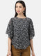 Womens Black Printed Tops