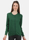 Women Green Solid Cardigan