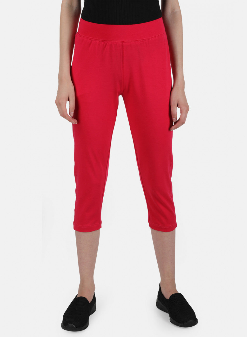 Womens Dark Pink Regular Capri