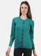 Women Sea Green Solid Cardigan