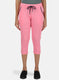 Womens Pink Plain Capri
