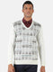 Men Off White Solid Pullover