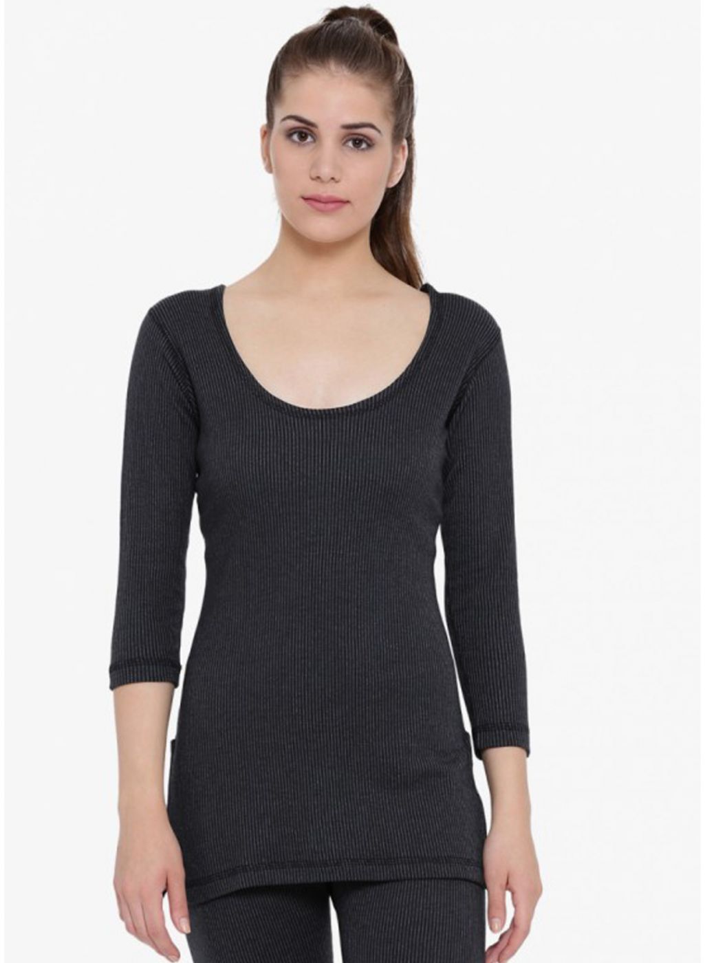 Women Black Solid Thermal Vest