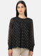 Womens Black Printed Top