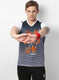 Rock.it Black Slim Fit Half Sleeve V Neck T-Shirt
