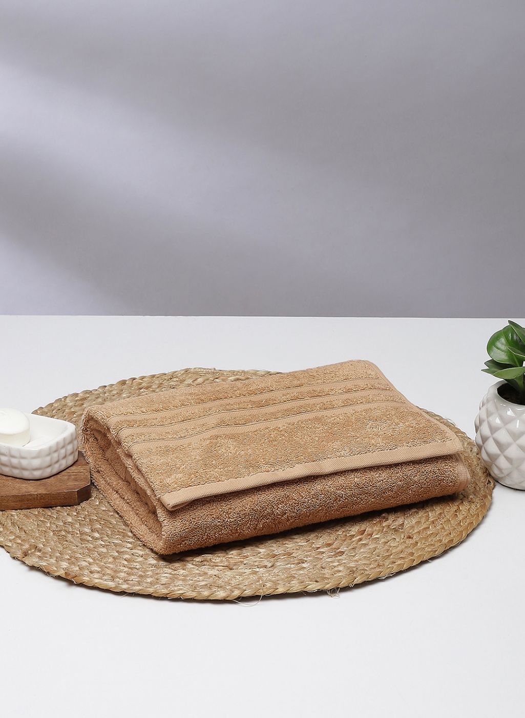 Beige Cotton 525 GSM Bath Towel