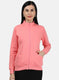 Women Peach Plain Sweatshirt