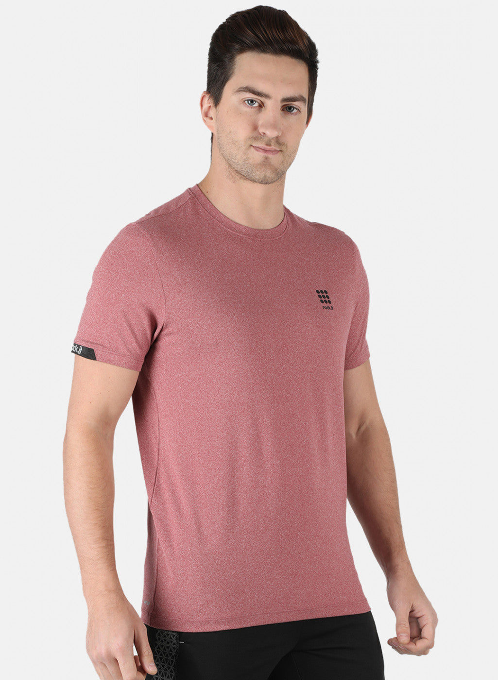Rock.it Men Red Self Design Round Neck T-Shirt