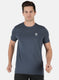 Rock.it Men Navy Blue Self Design Round Neck T-Shirt