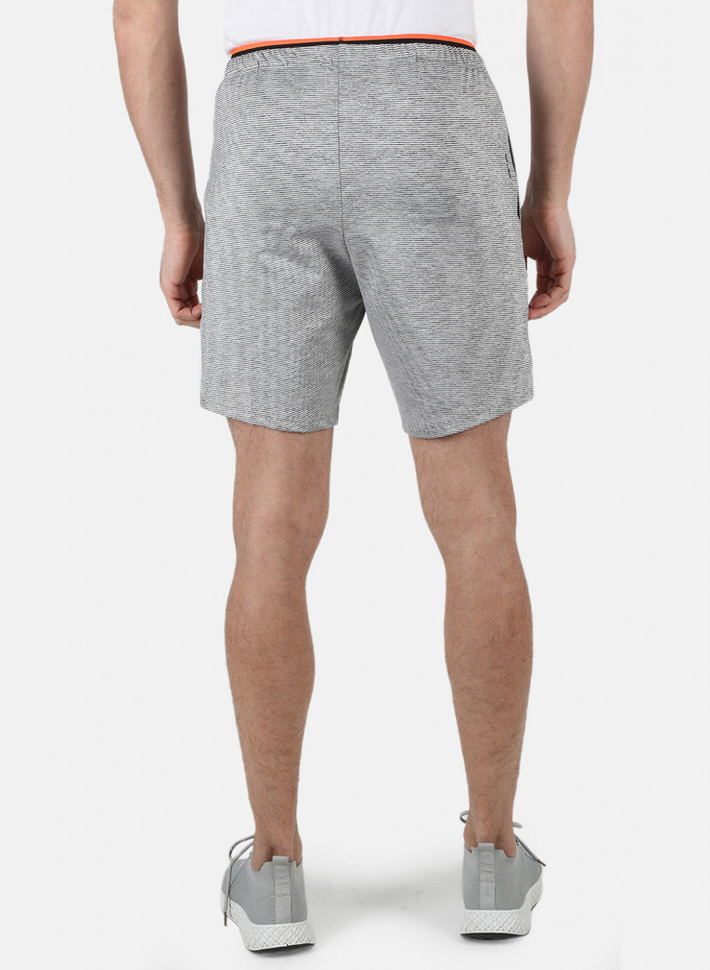 Men Grey Self Design Shorts