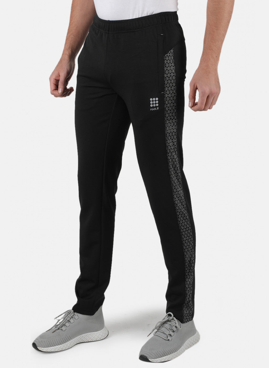 Men Black Self Design Lower