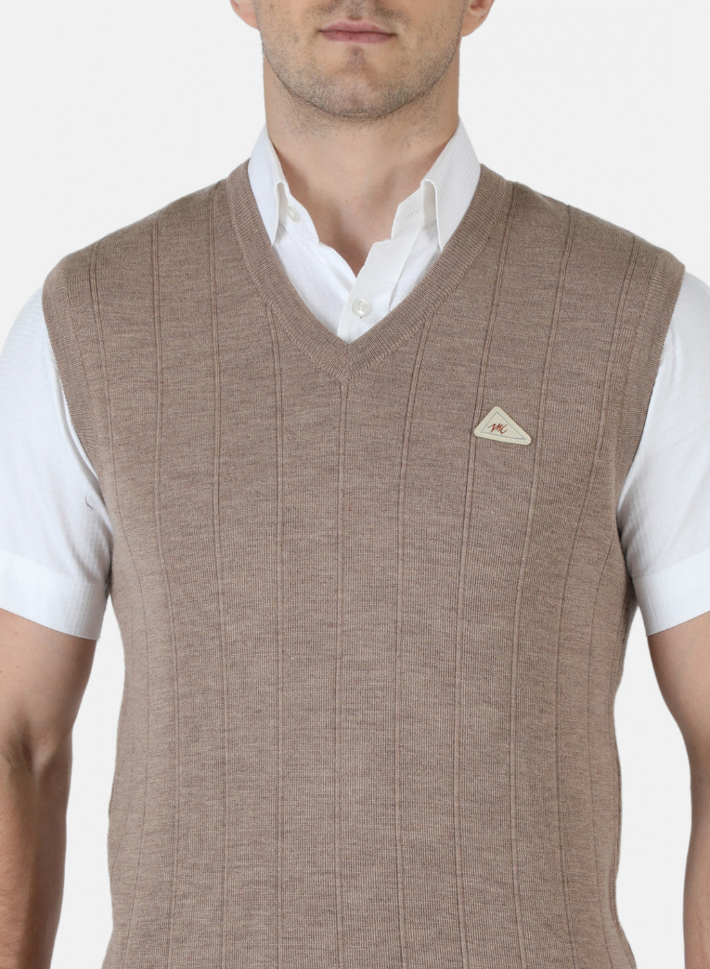 Men Brown Solid Sweater