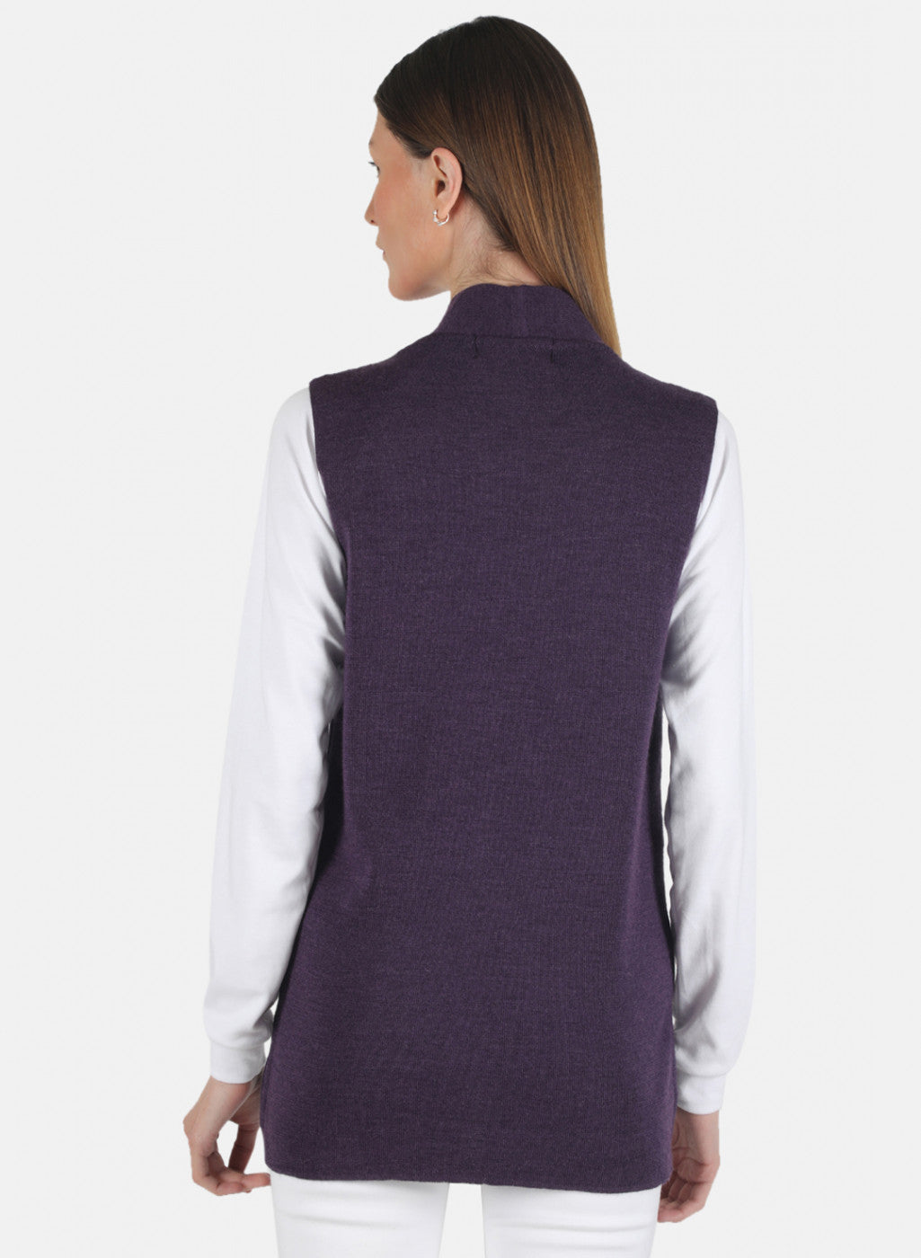 Women Purple Solid Cardigan