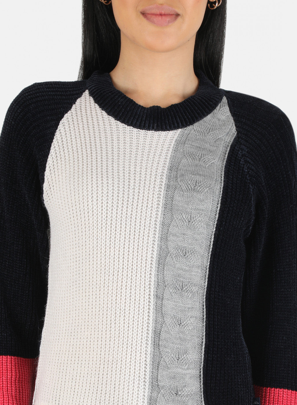 Women Navy Blue Self Design Top