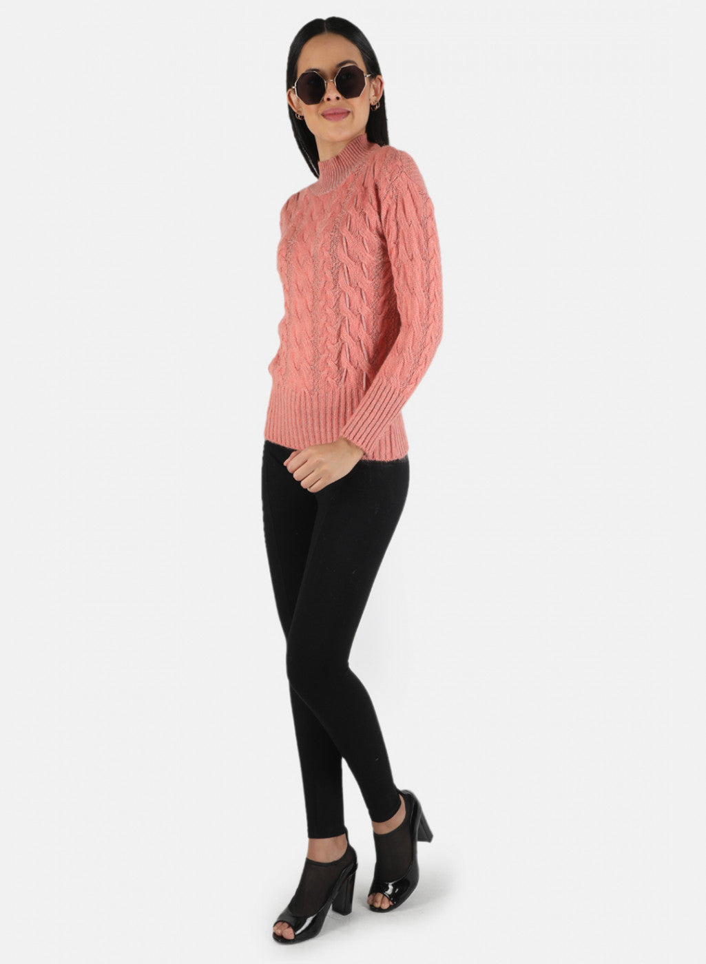 Women Pink Self Design Top