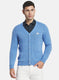Men Blue Solid Cardigan