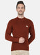 Men Rust Orange Solid Pullover