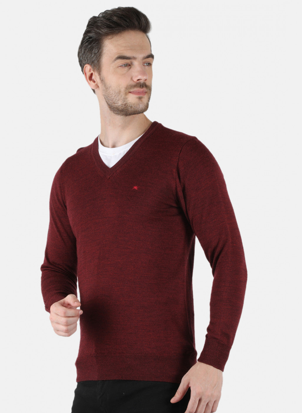 Men Purple Solid Pullover