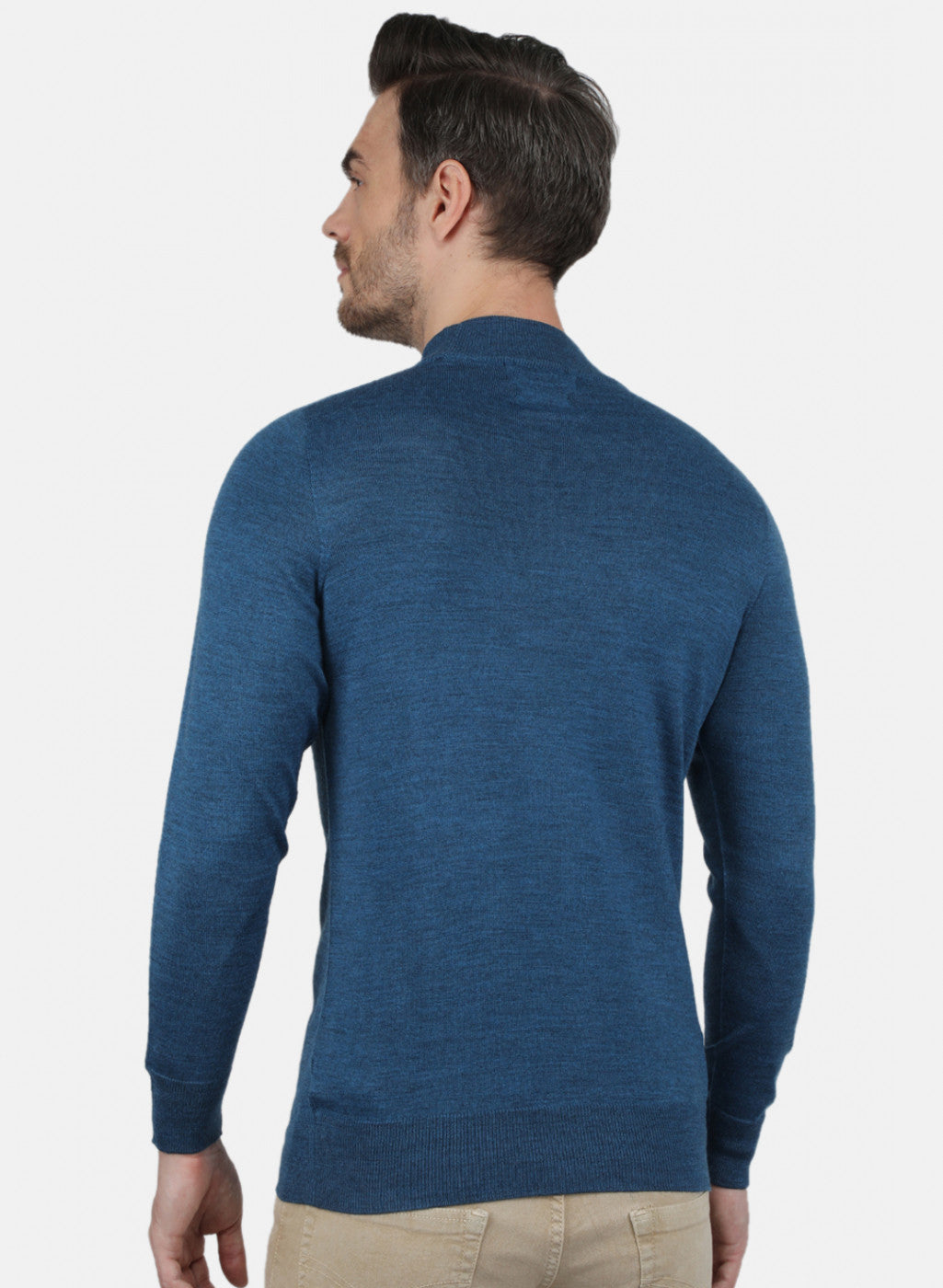 Men Blue Solid Pullover