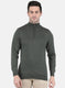 Men Olive Solid Pullover