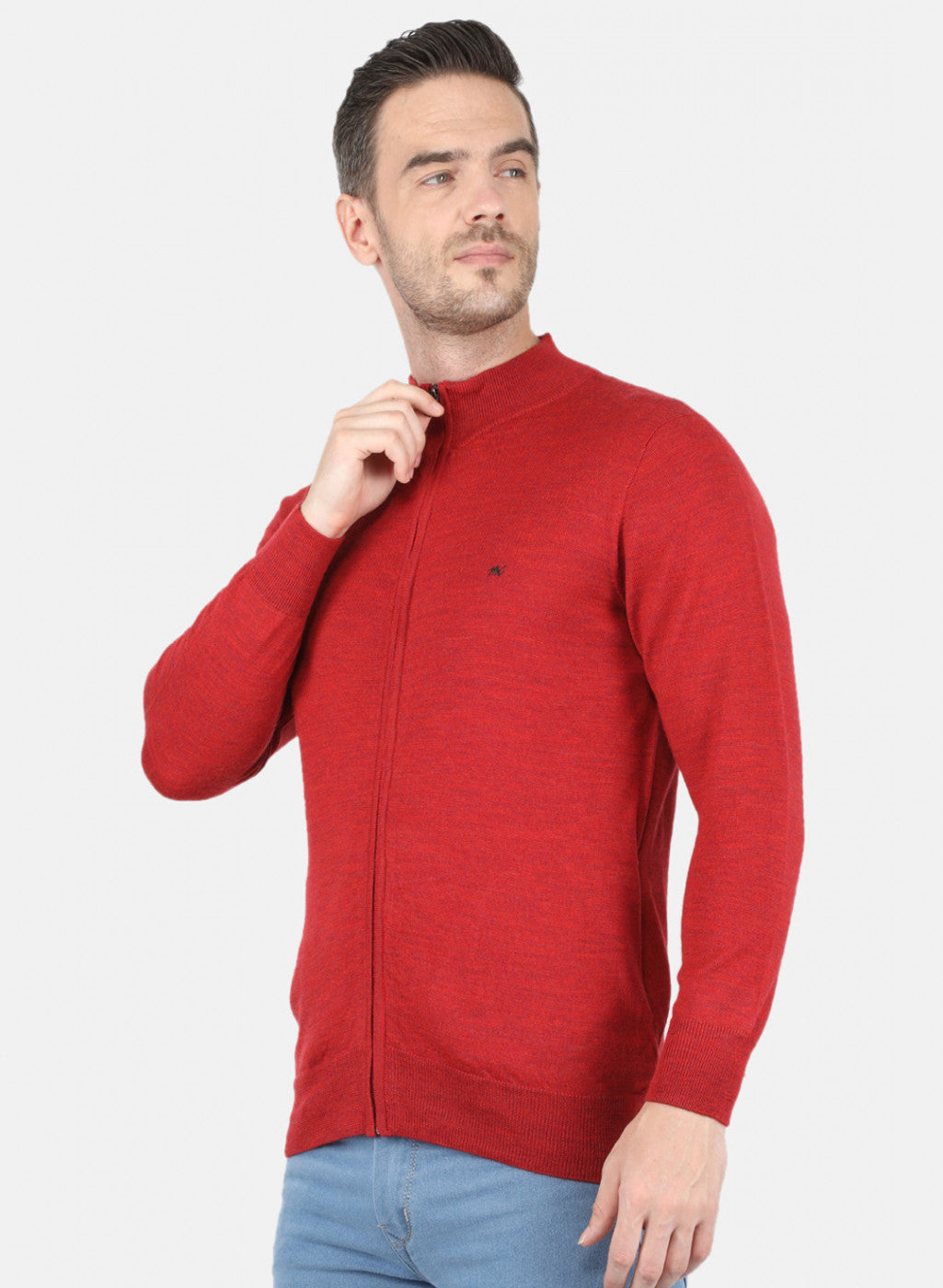Men Red Solid Pullover