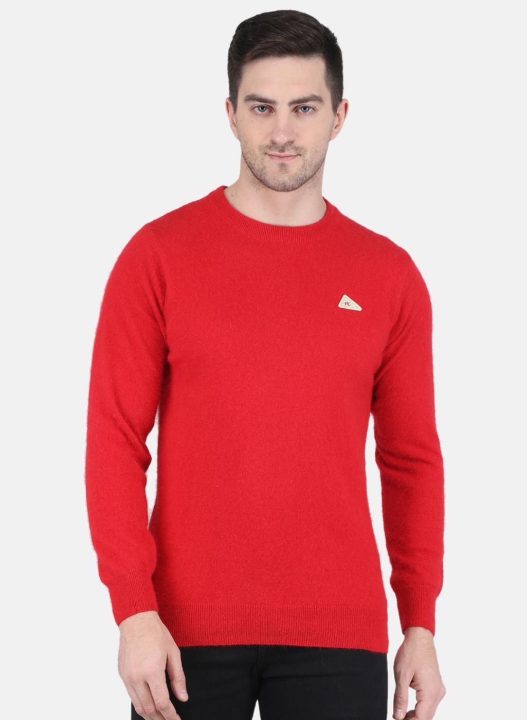 Men Red Solid Pullover