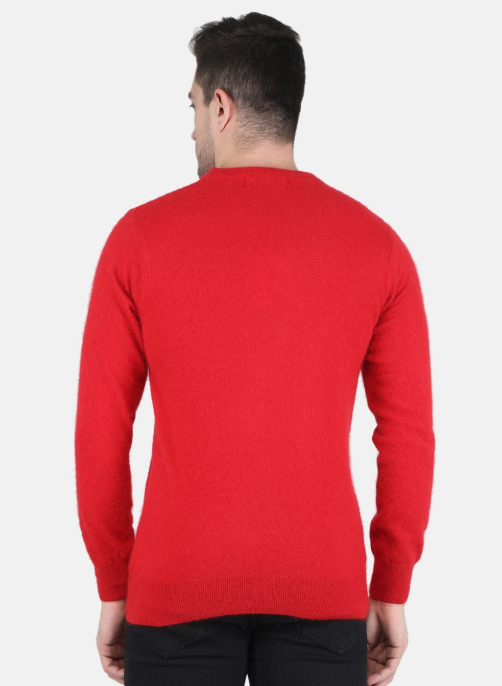 Men Red Solid Pullover