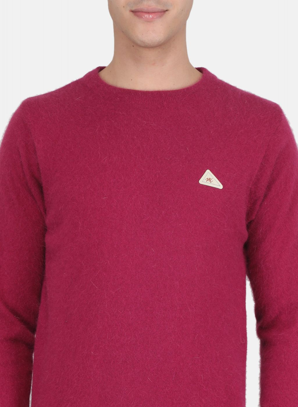 Men Dark Pink Solid Pullover