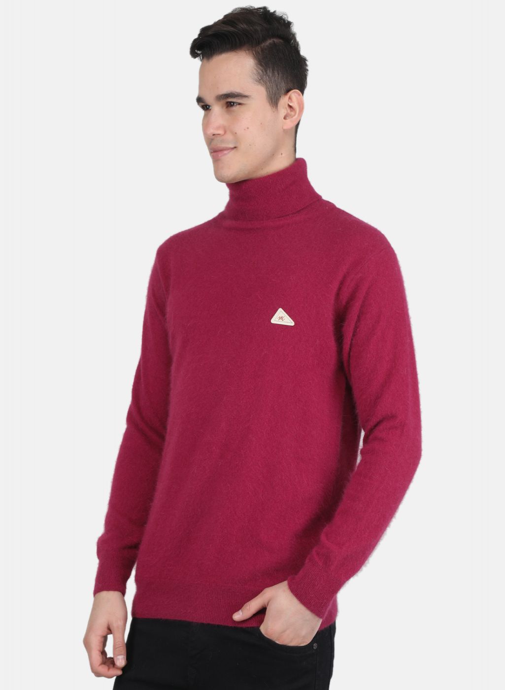 Men Dark Pink Solid Pullover