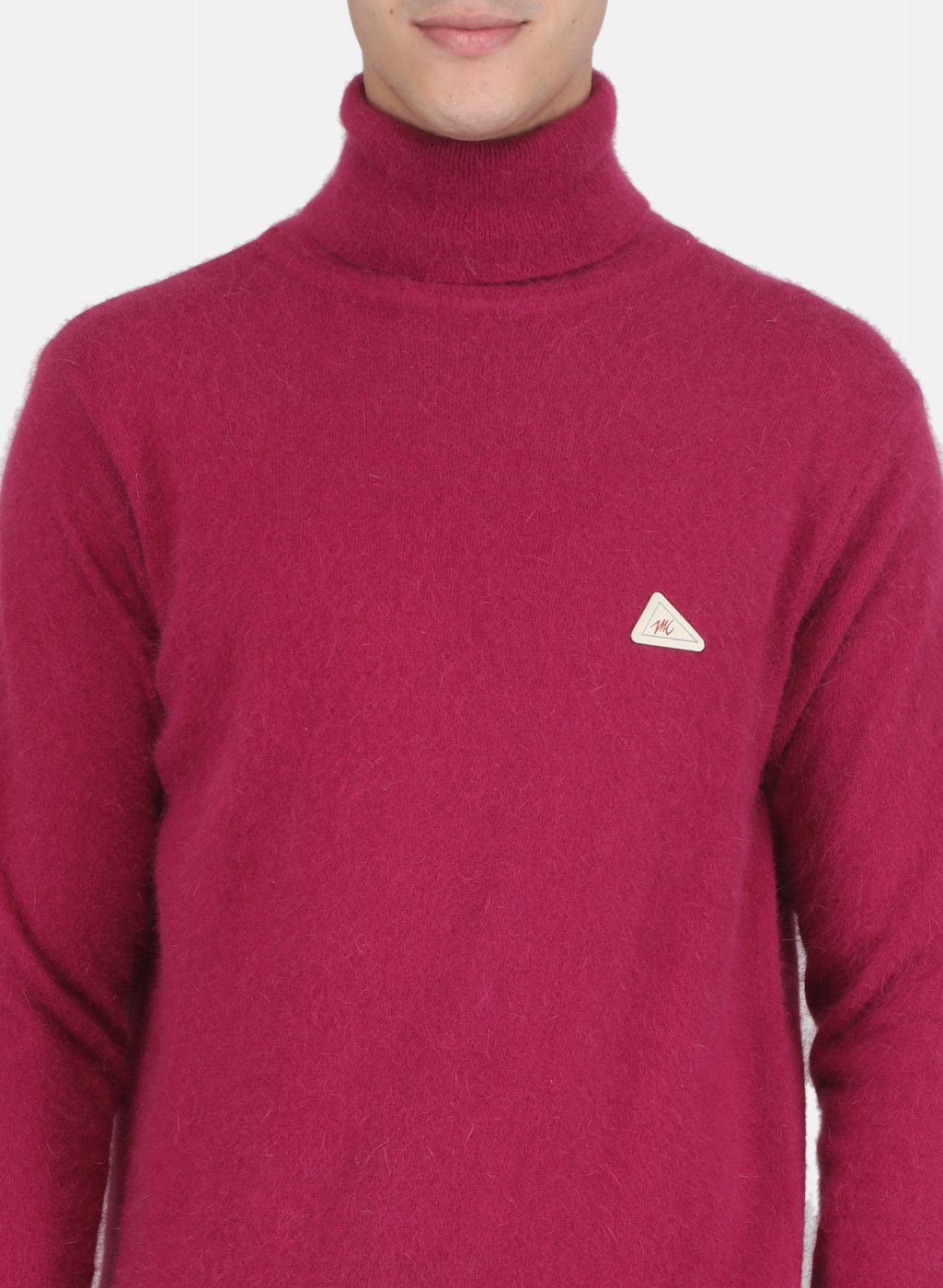 Men Dark Pink Solid Pullover