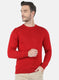 Men Maroon Solid Pullover