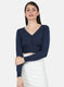 Women Navy Blue Solid Blouse