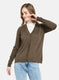 Women Brown Solid Cardigan